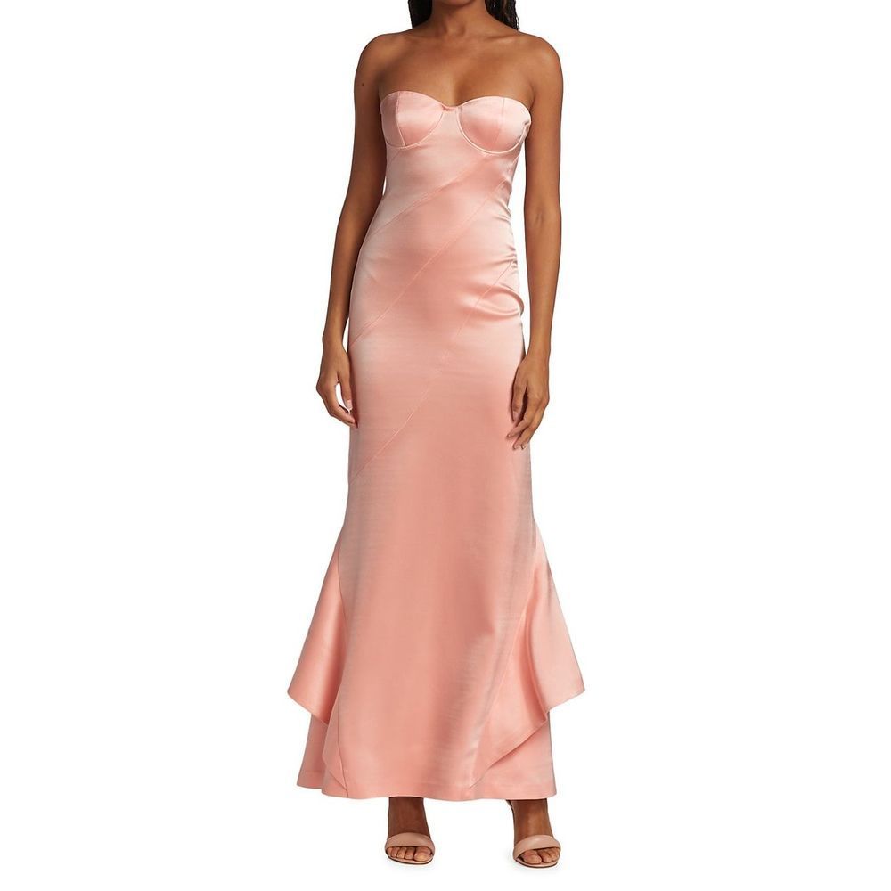 Alice + Olivia Phaedra Satin Bustier Gown